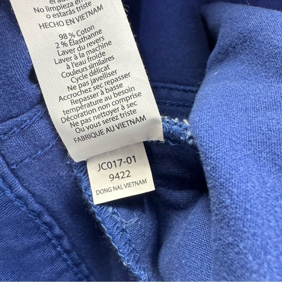 Lularoe Royal Blue Floral Embroidered Cotton Kenny Button Down Jacket woman 2X - Picture 10 of 16